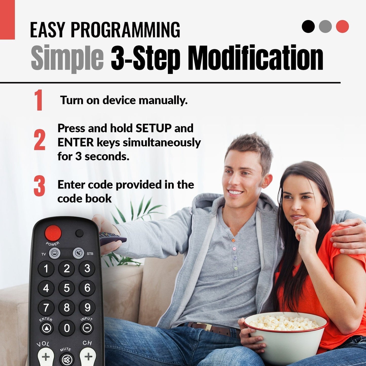 Anderic Substitute for LG AKB72913110 Multiple Bed Healthcare TV Remote Control [RRH100]