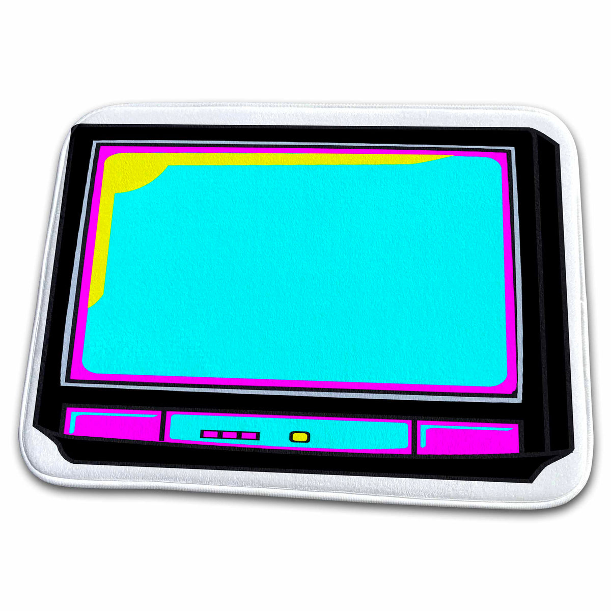 3dRose CMYK Retro Television Tv Set Vector Cartoon - Dish Drying Mats (ddm-102405)