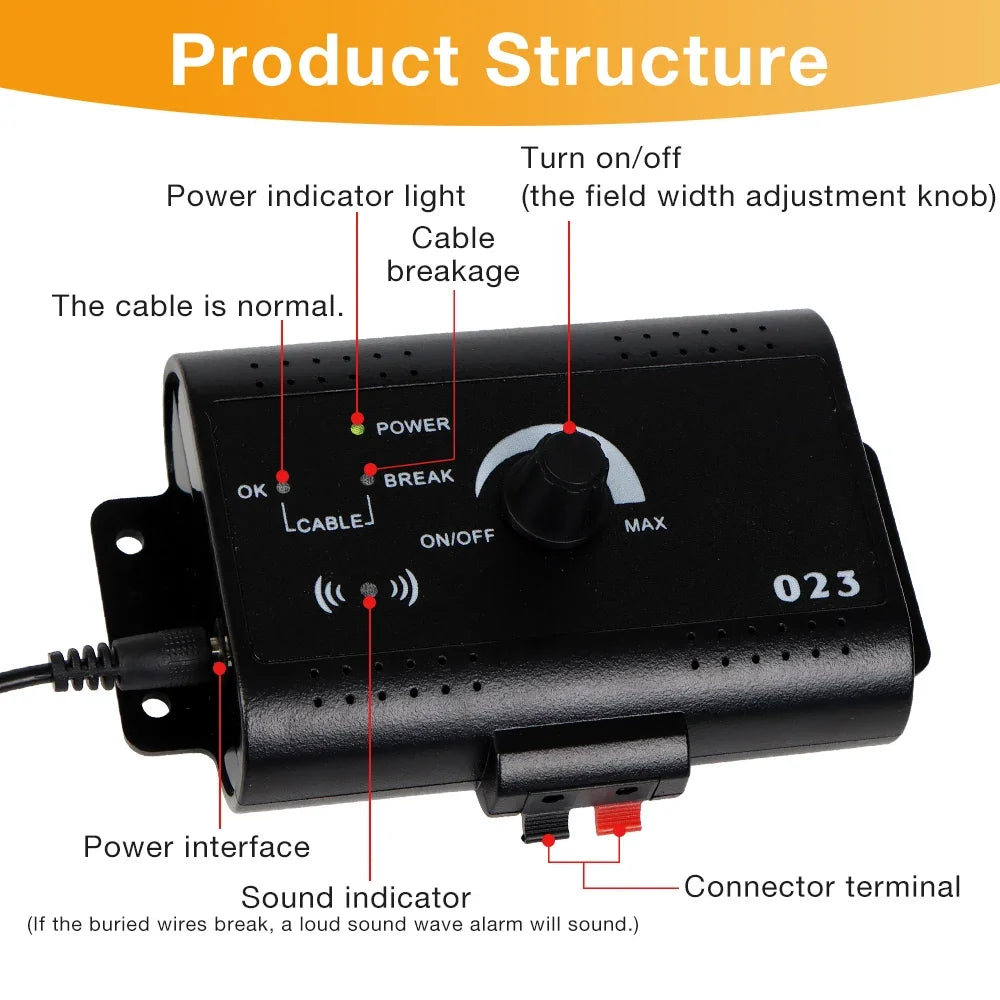 HT-023 Pet Electronic Fencing System Rechargeable Dog Training Device Electric Dog Fence Beep Shock Collar for Pet Supplies