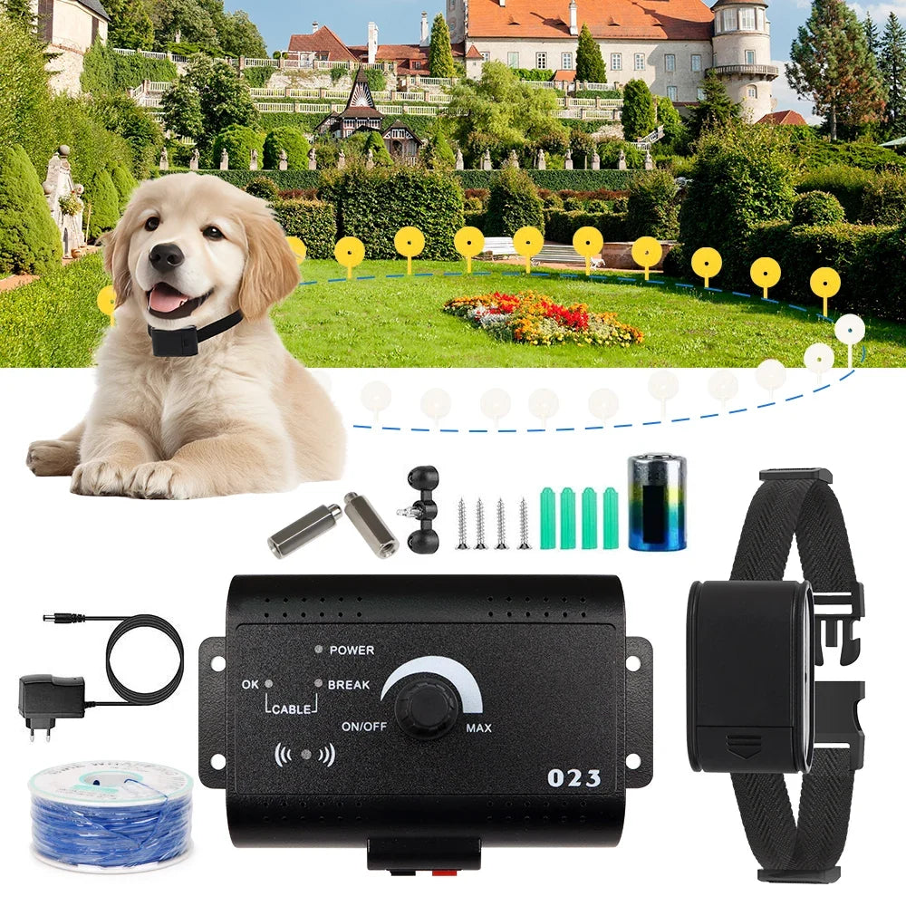 HT-023 Pet Electronic Fencing System Rechargeable Dog Training Device Electric Dog Fence Beep Shock Collar for Pet Supplies