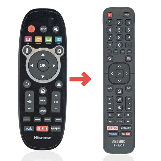 Anderic Substitute for Hisense ERF6B11 2014 Smart with Voice TV Remote Control [EN2A27, NO VOICE/RF]