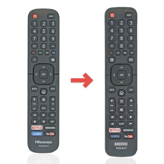 Anderic Substitute for Hisense EN2A27HT Remote Control for Hisense 2018-2019 Smart TVs 208303 [EN2A27]