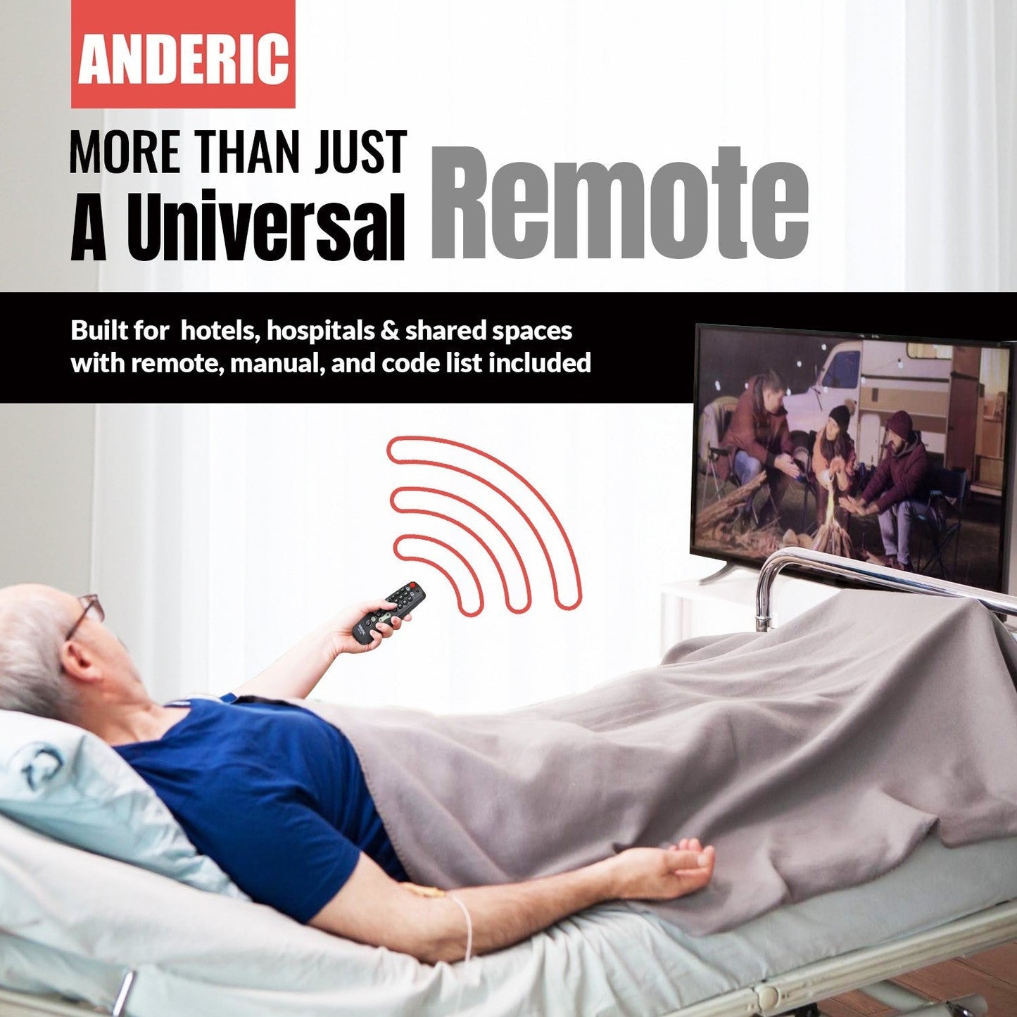 Anderic Substitute for LG AKB72913110 Multiple Bed Healthcare TV Remote Control [RRH100]