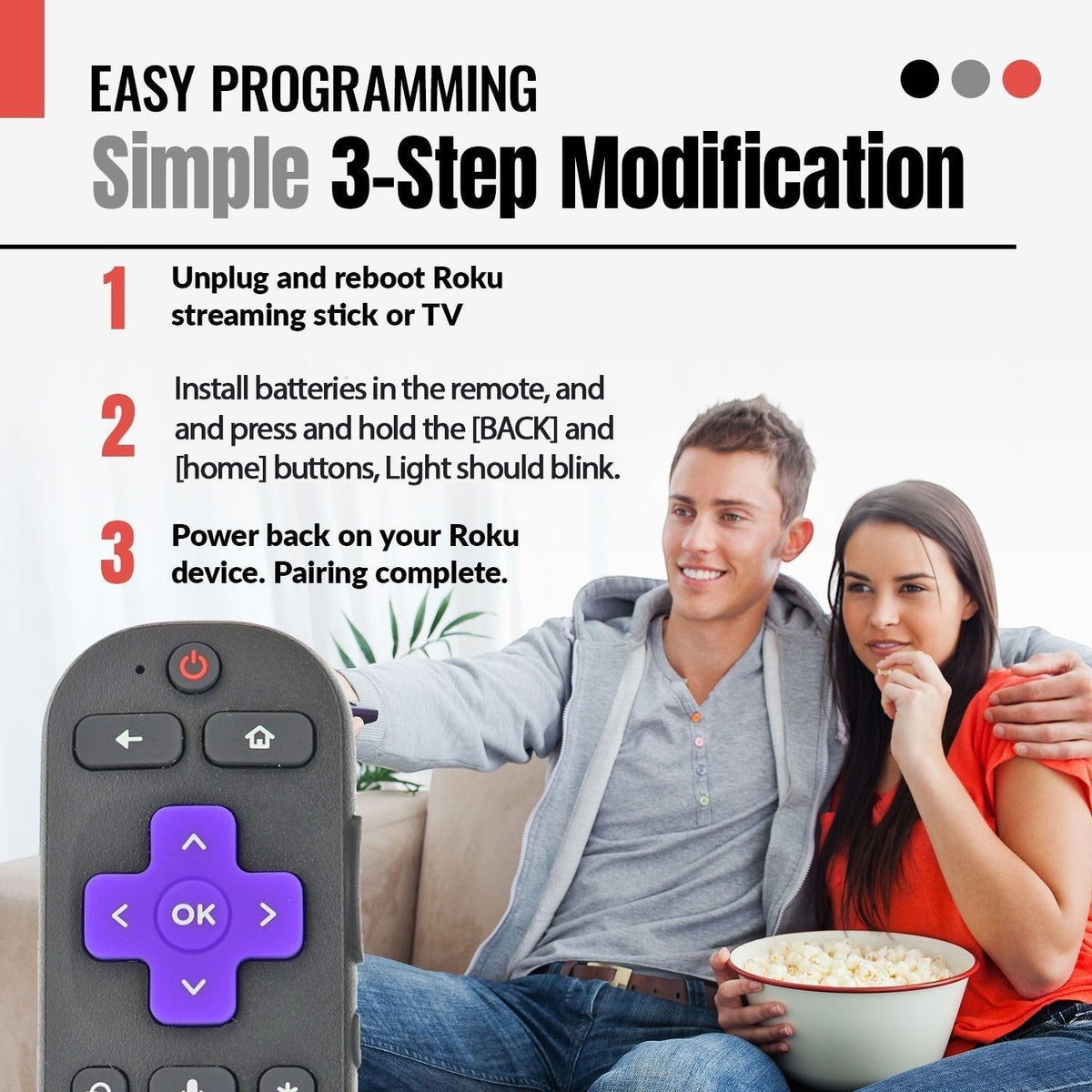 Anderic Substitute for Hisense RC-MC5 ROKU TV Remote Control 3226001169 [RCGZ1, NO HEADPHONE JACK / FAVORITE KEYS]