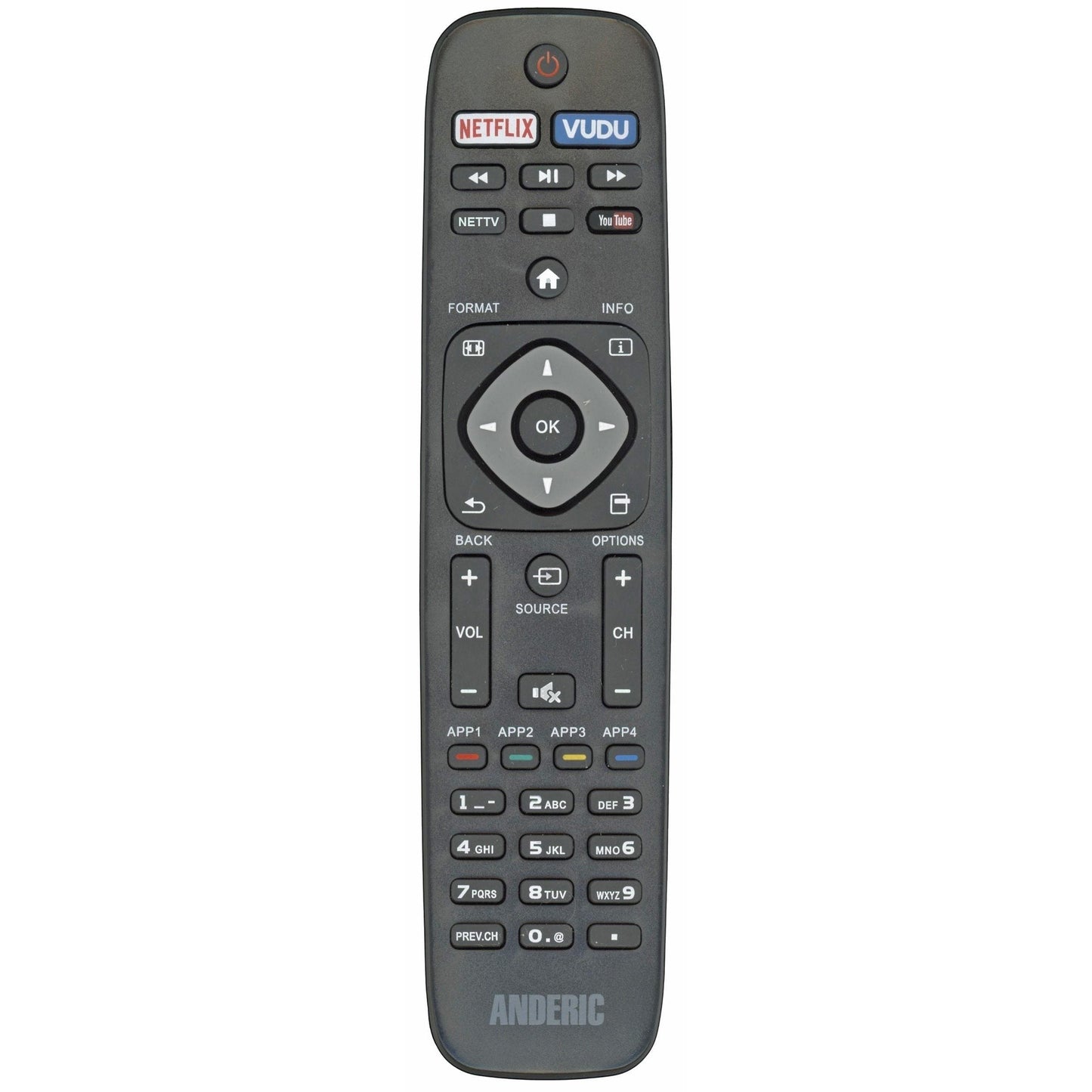 Anderic Substitute for Philips NH503UP TV Remote Control [URMT41JHG003]